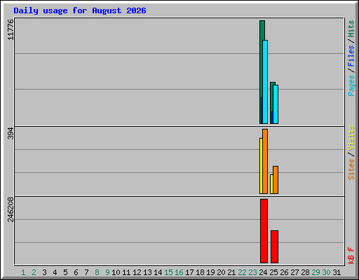 Daily usage for August 2026