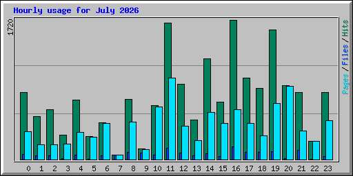 Hourly usage for July 2026
